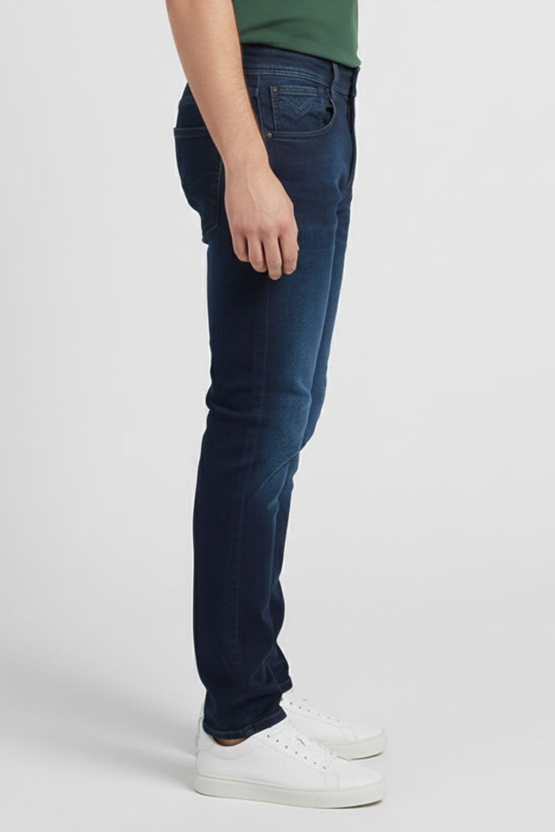 Replay Men Slim Fit Washed Stretchable Denim jeans, Dark Blue - Image 3